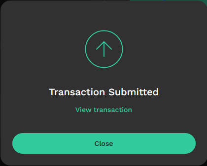 Transaction submitted