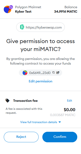 MetaMask approve token